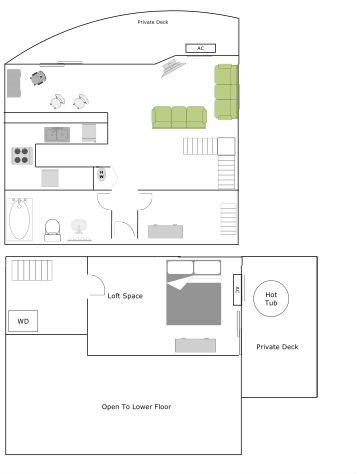 Penthouse - One Bedroom-One Bath Floor Plan 2